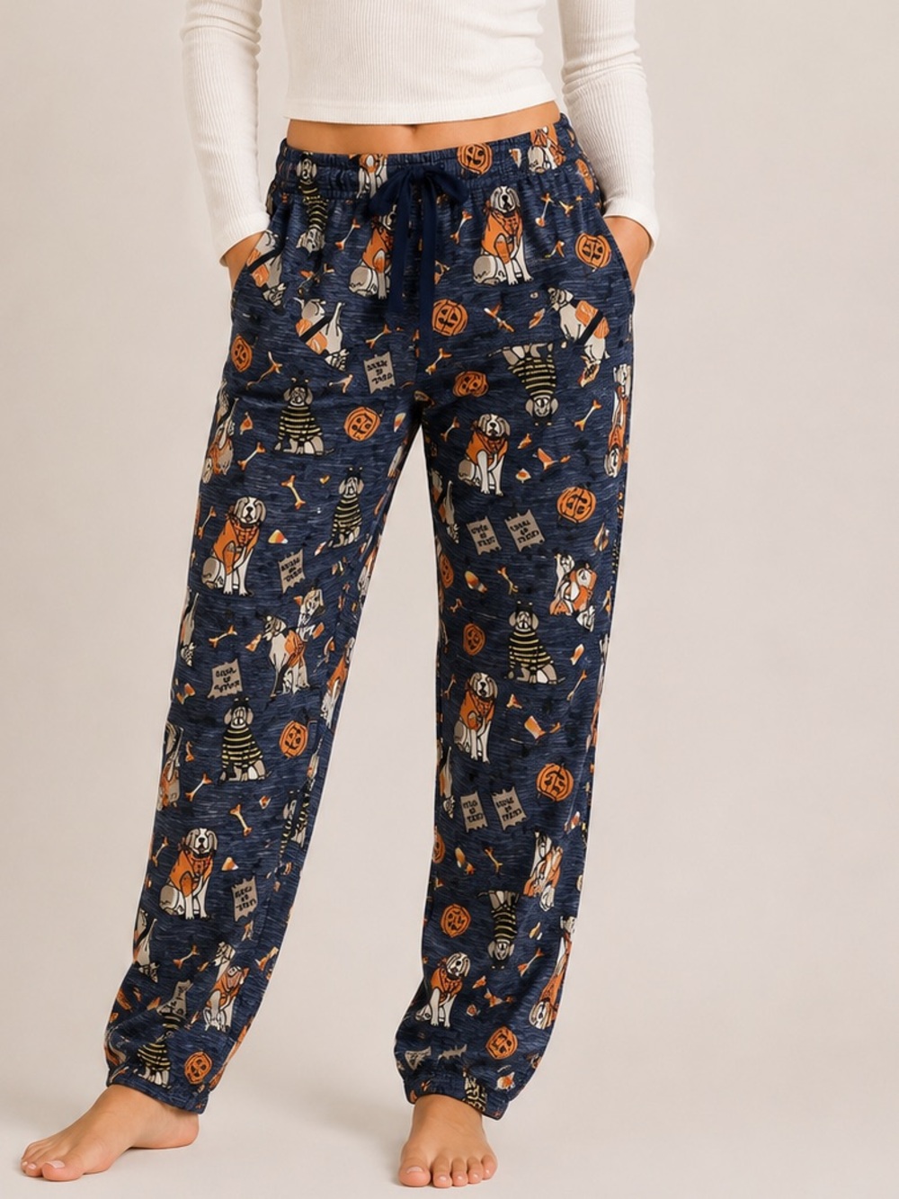 Jaclyn Smith Halloween dog costume pajama pants medium blue women’s